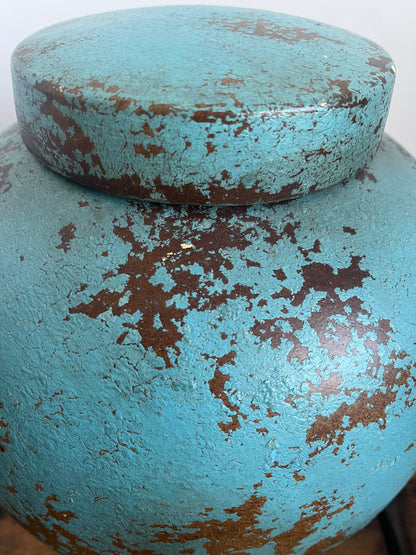 Gorgeous Blue & Copper Decorative Pot