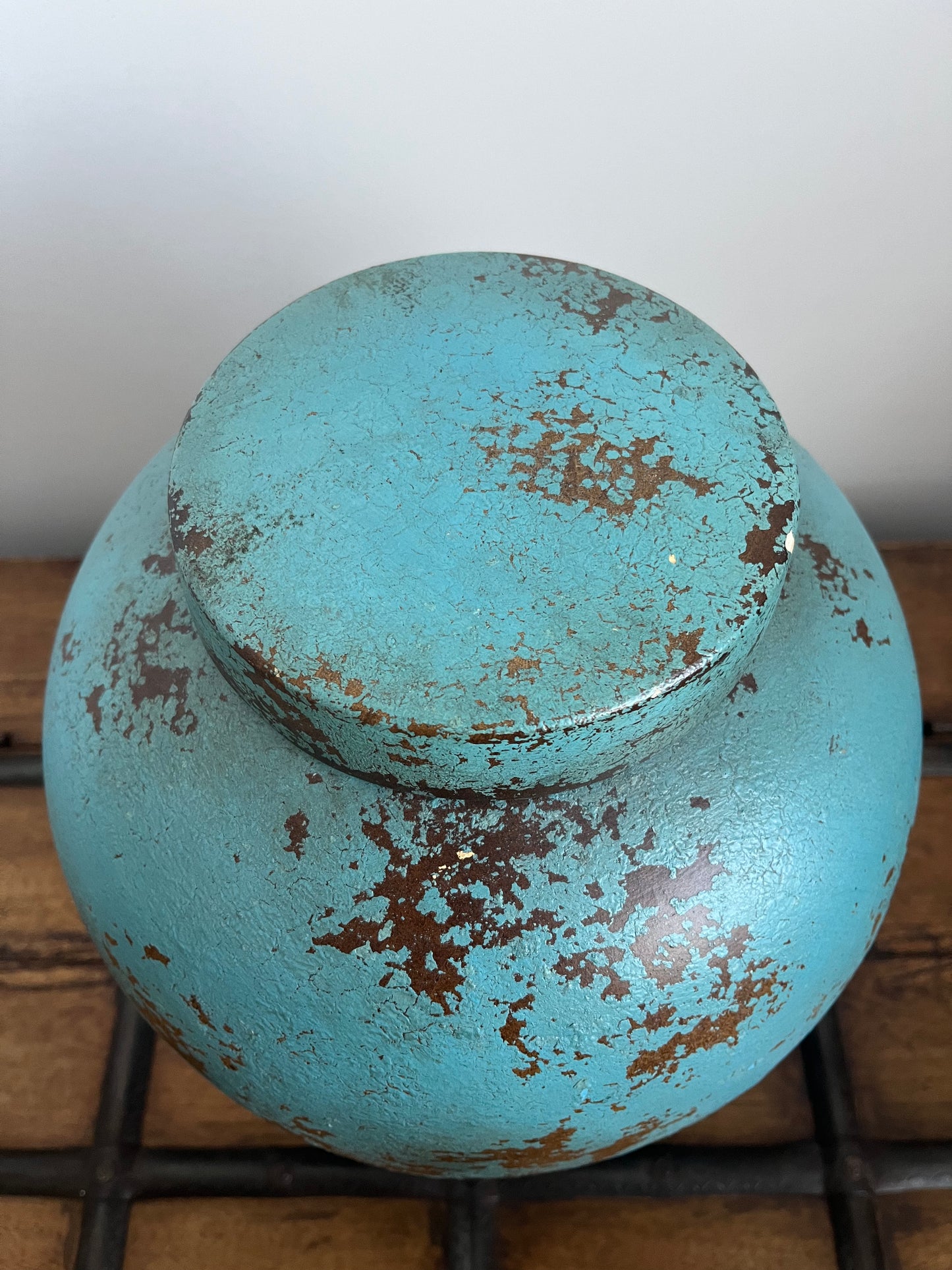 Gorgeous Blue & Copper Decorative Pot