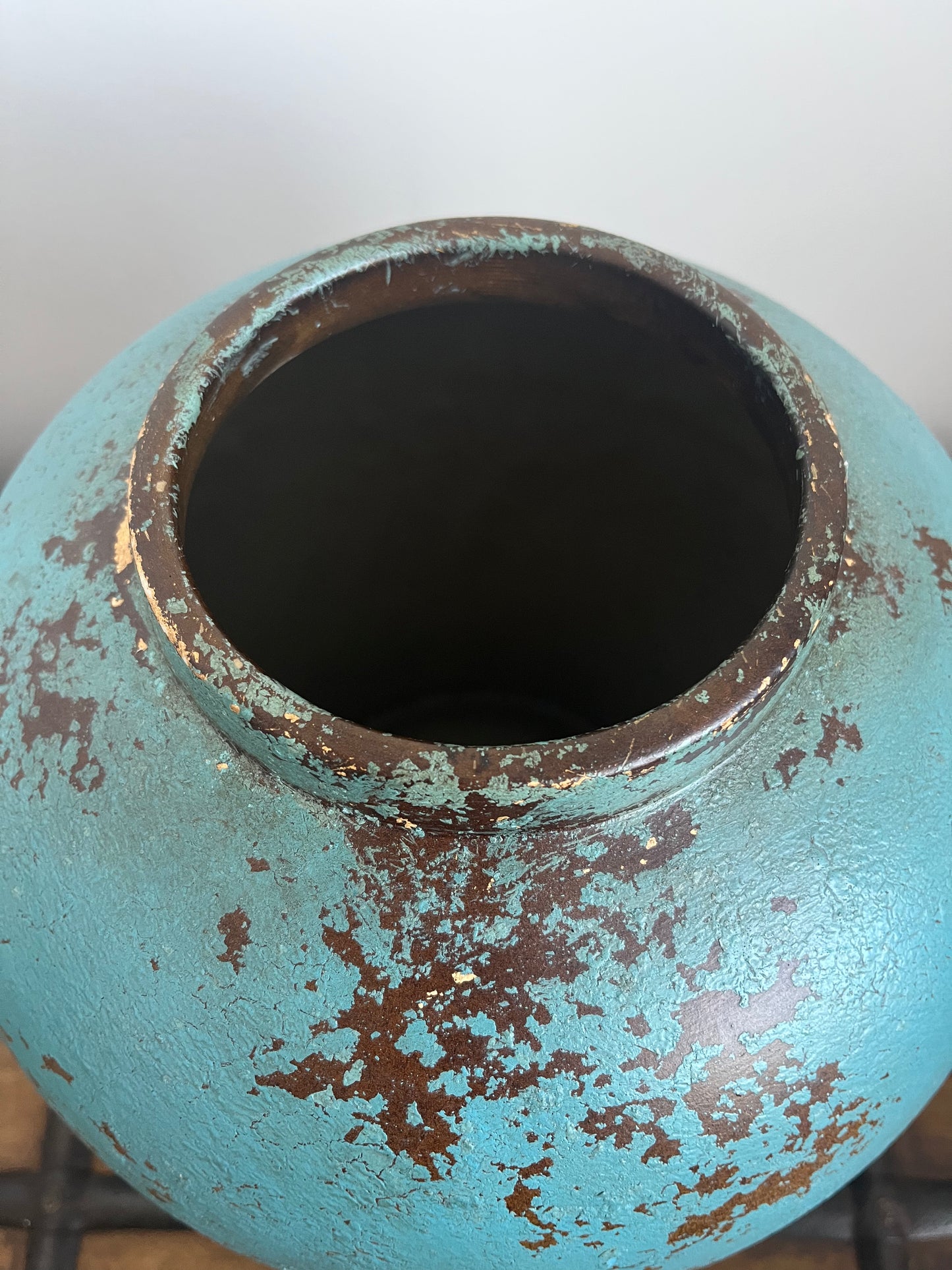 Gorgeous Blue & Copper Decorative Pot