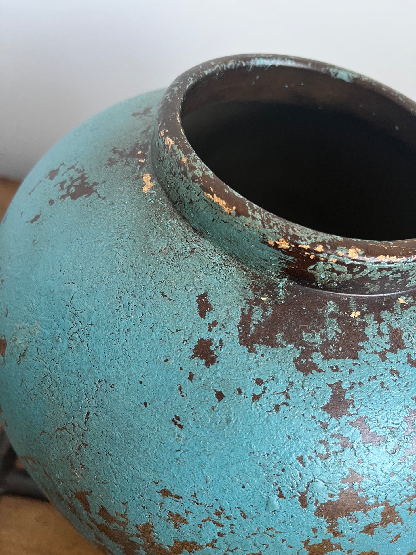 Gorgeous Blue & Copper Decorative Pot