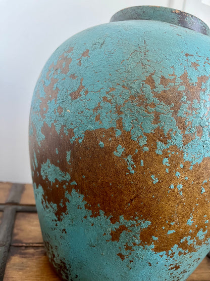 Gorgeous Blue & Copper Decorative Pot