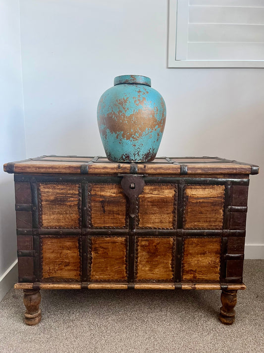 Gorgeous Blue & Copper Decorative Pot