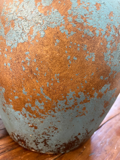 Gorgeous Blue & Copper Decorative Pot