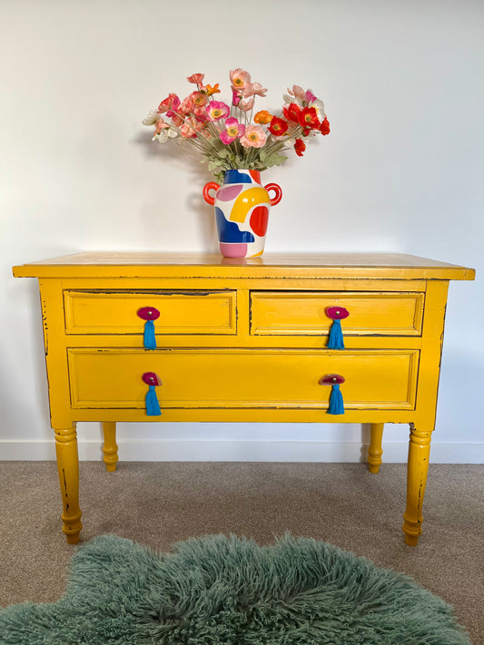 Gorgeous Yellow Wooden Drawers
