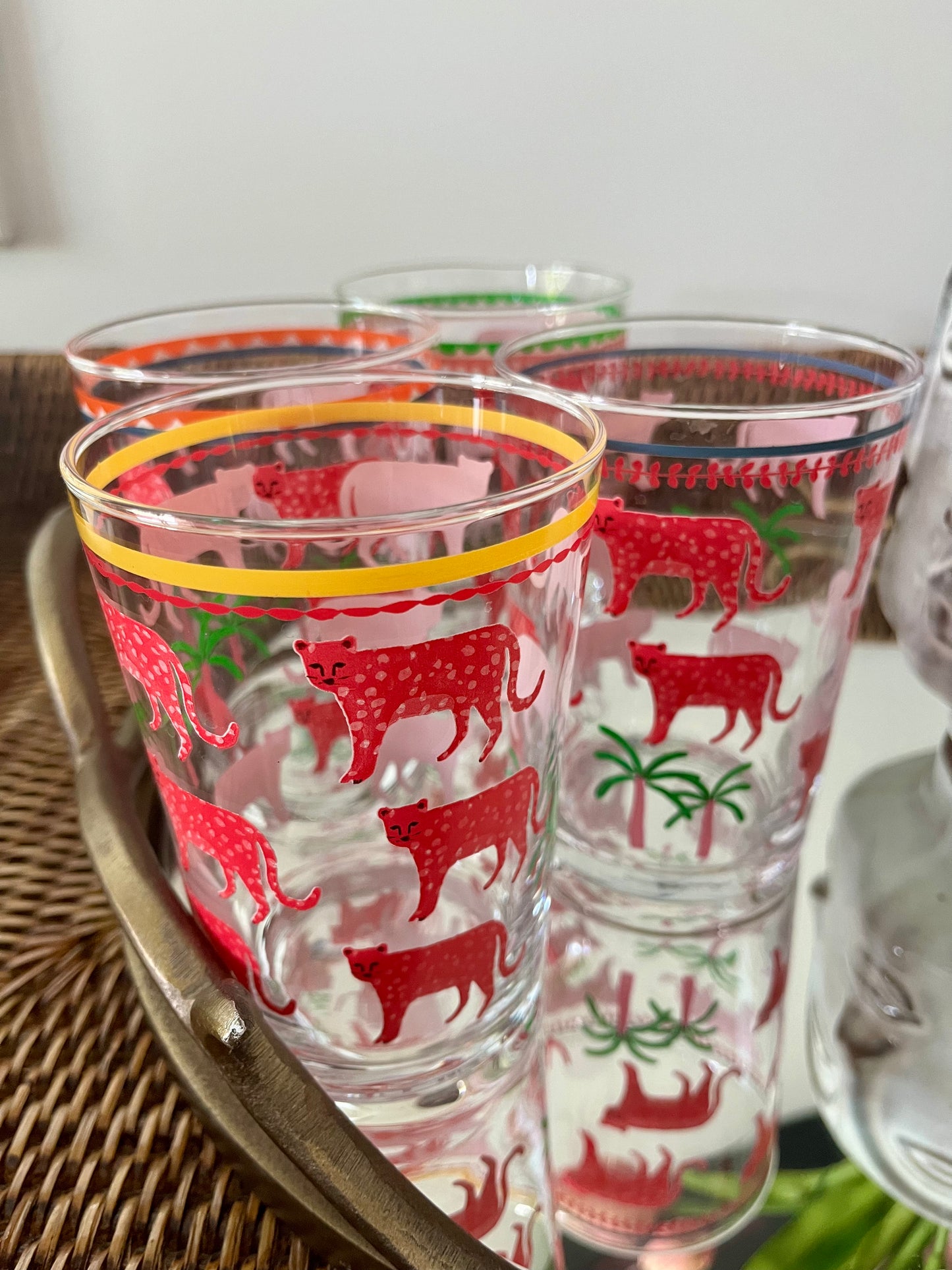 Gorgeous Tray with Funky Glasses & Fabulous Faces Vase