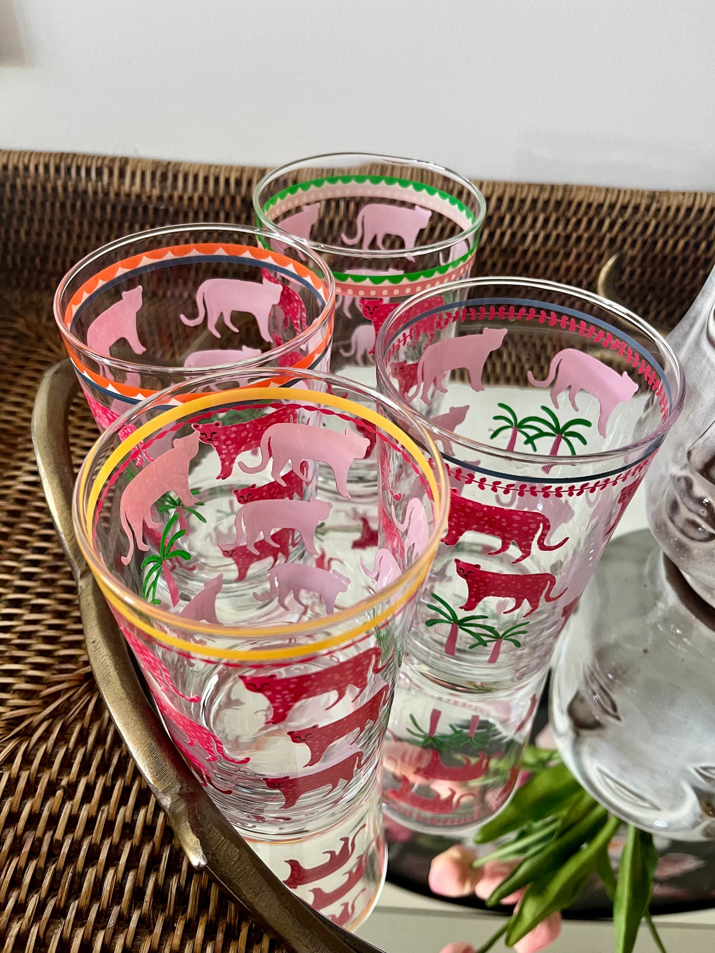 Gorgeous Tray with Funky Glasses & Fabulous Faces Vase