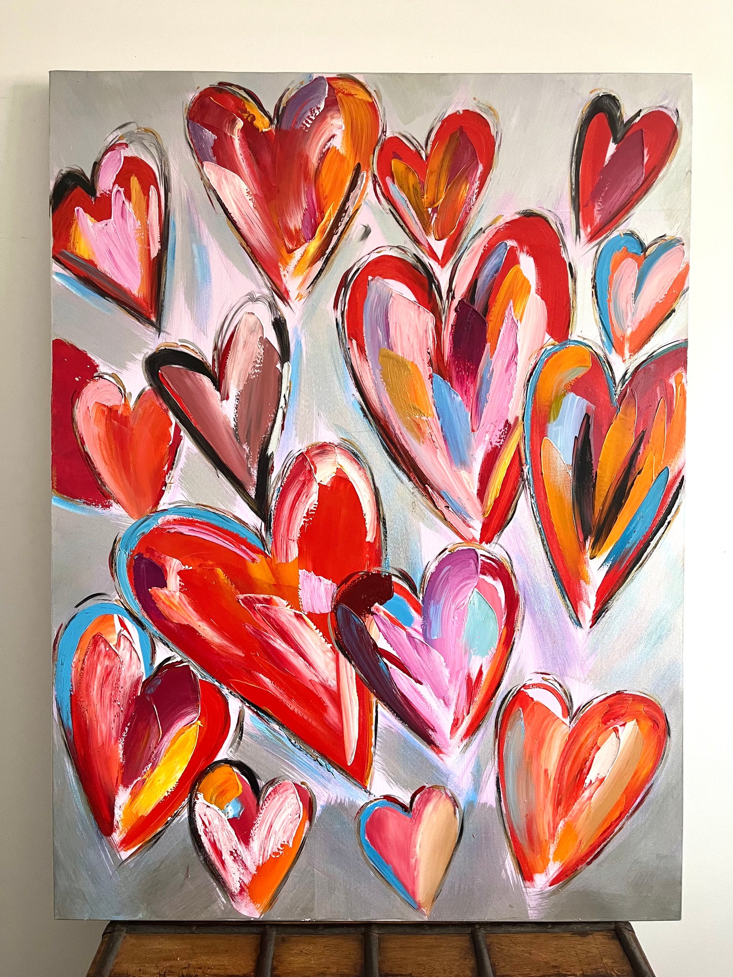 Stunning Textured Heart Canvas Painting