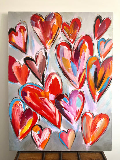 Stunning Textured Heart Canvas Painting