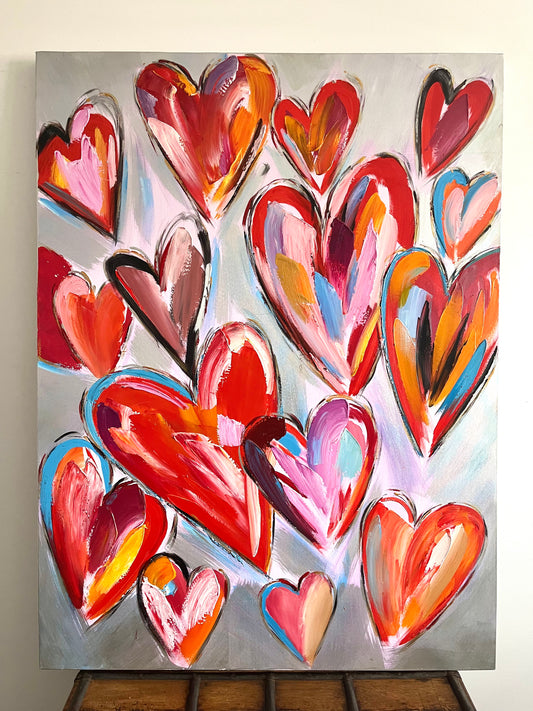 Stunning Textured Heart Canvas Painting