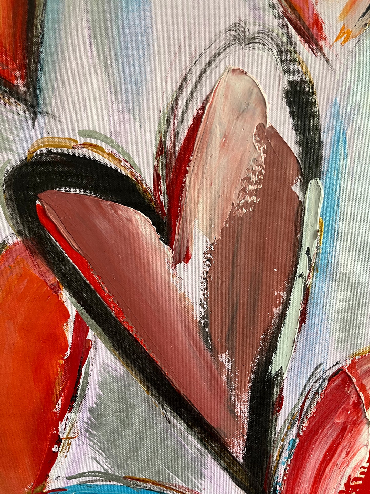 Stunning Textured Heart Canvas Painting