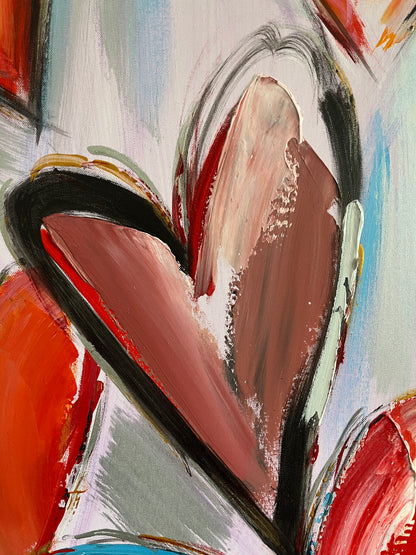 Stunning Textured Heart Canvas Painting