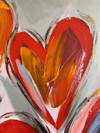 Stunning Textured Heart Canvas Painting