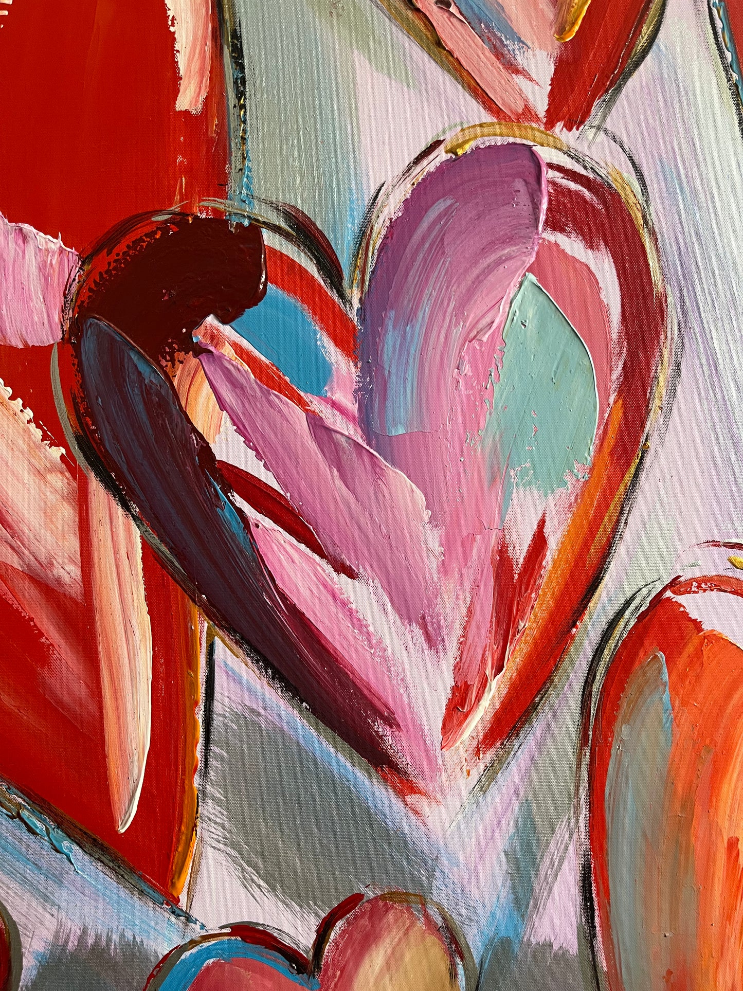 Stunning Textured Heart Canvas Painting