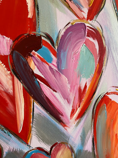 Stunning Textured Heart Canvas Painting