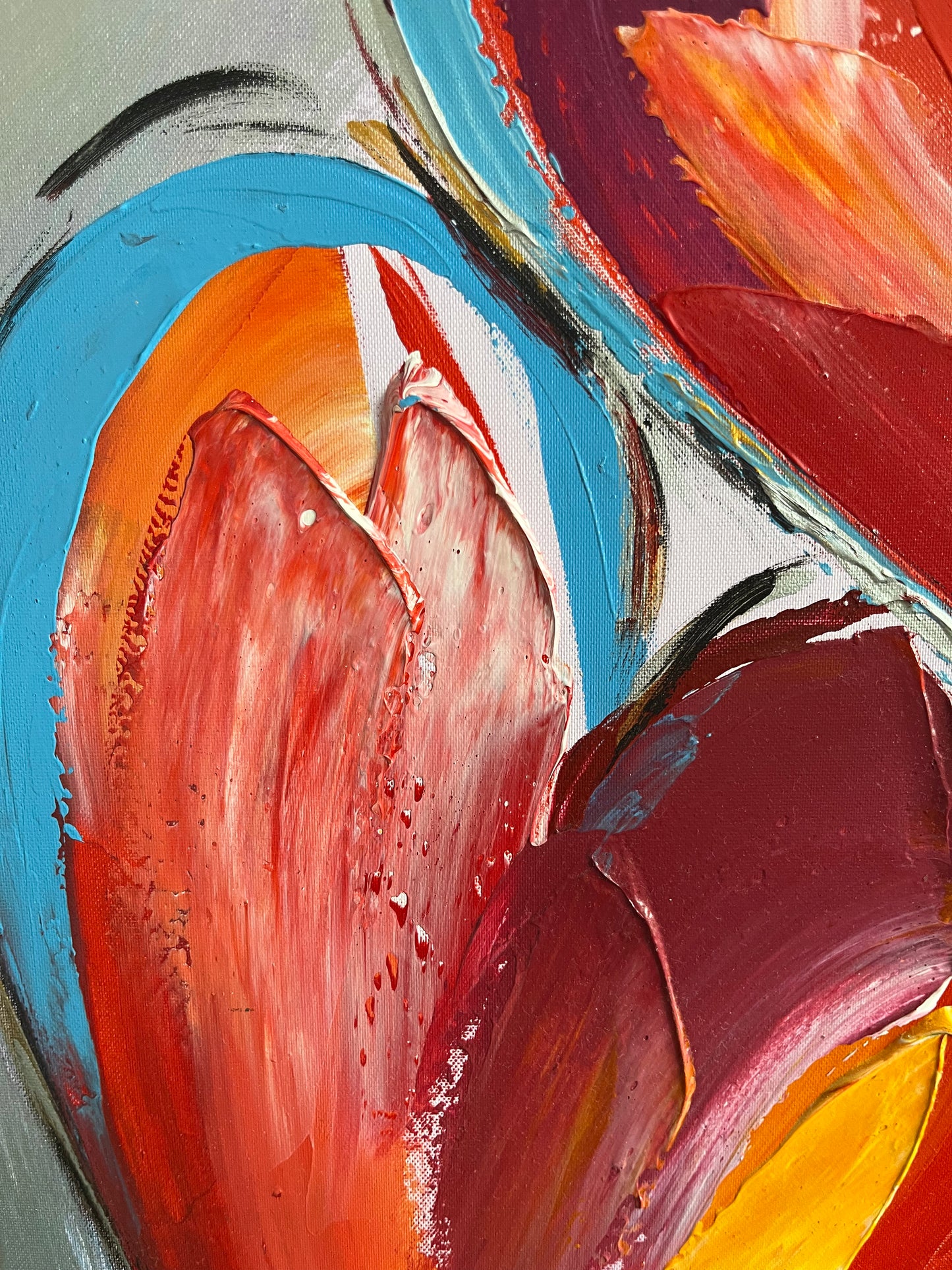 Stunning Textured Heart Canvas Painting