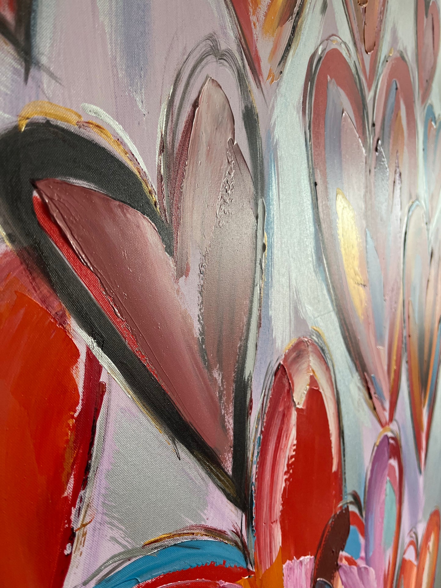 Stunning Textured Heart Canvas Painting