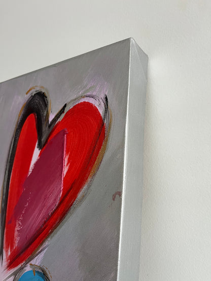 Stunning Textured Heart Canvas Painting