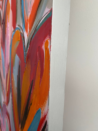 Stunning Textured Heart Canvas Painting