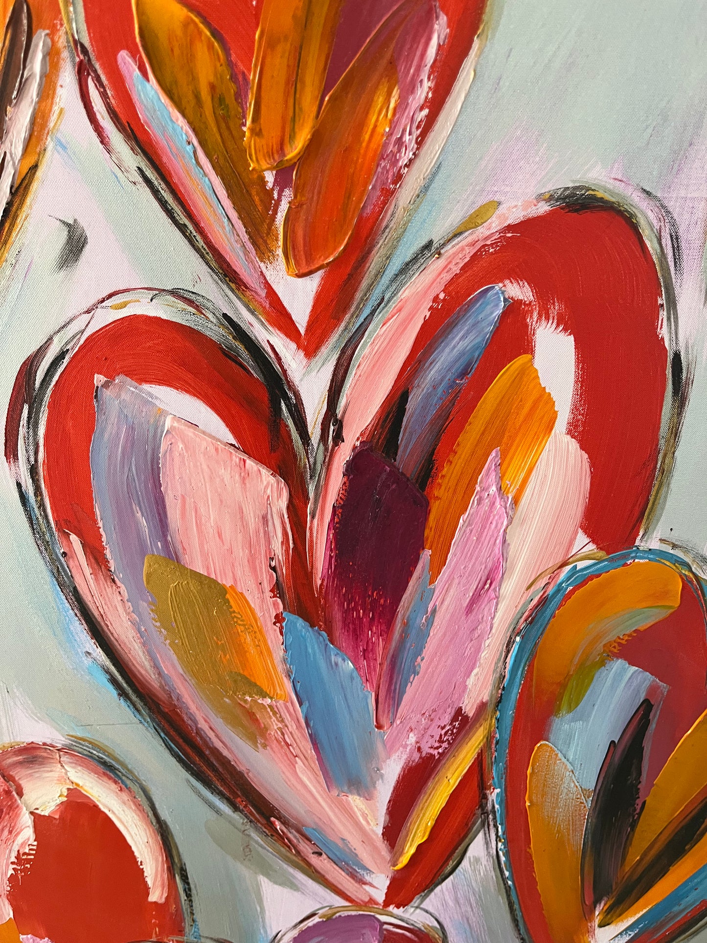 Stunning Textured Heart Canvas Painting