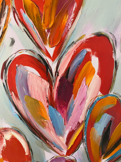 Stunning Textured Heart Canvas Painting