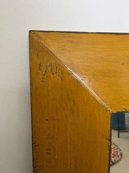 Gorgeous Yellow Rustic Wooden Mirror