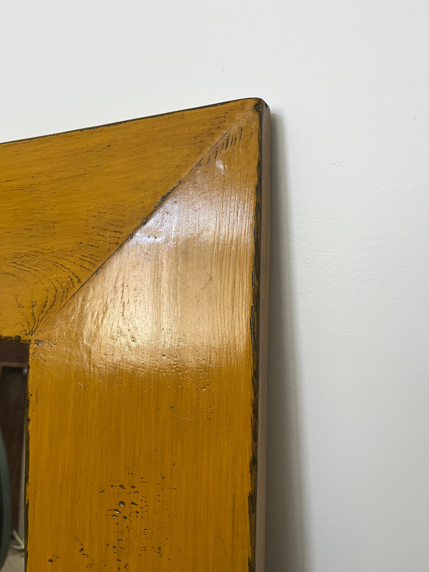 Gorgeous Yellow Rustic Wooden Mirror