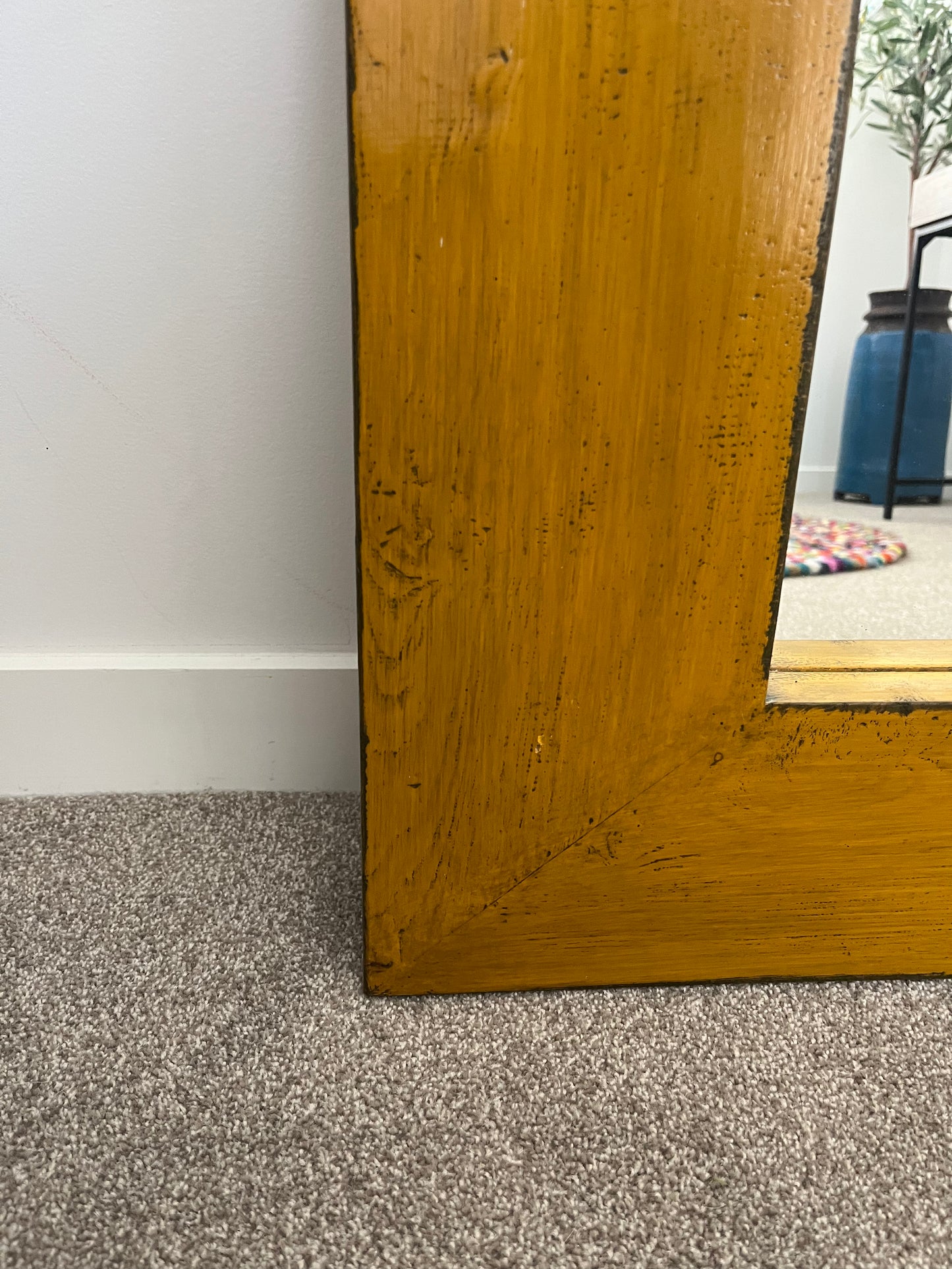Gorgeous Yellow Rustic Wooden Mirror