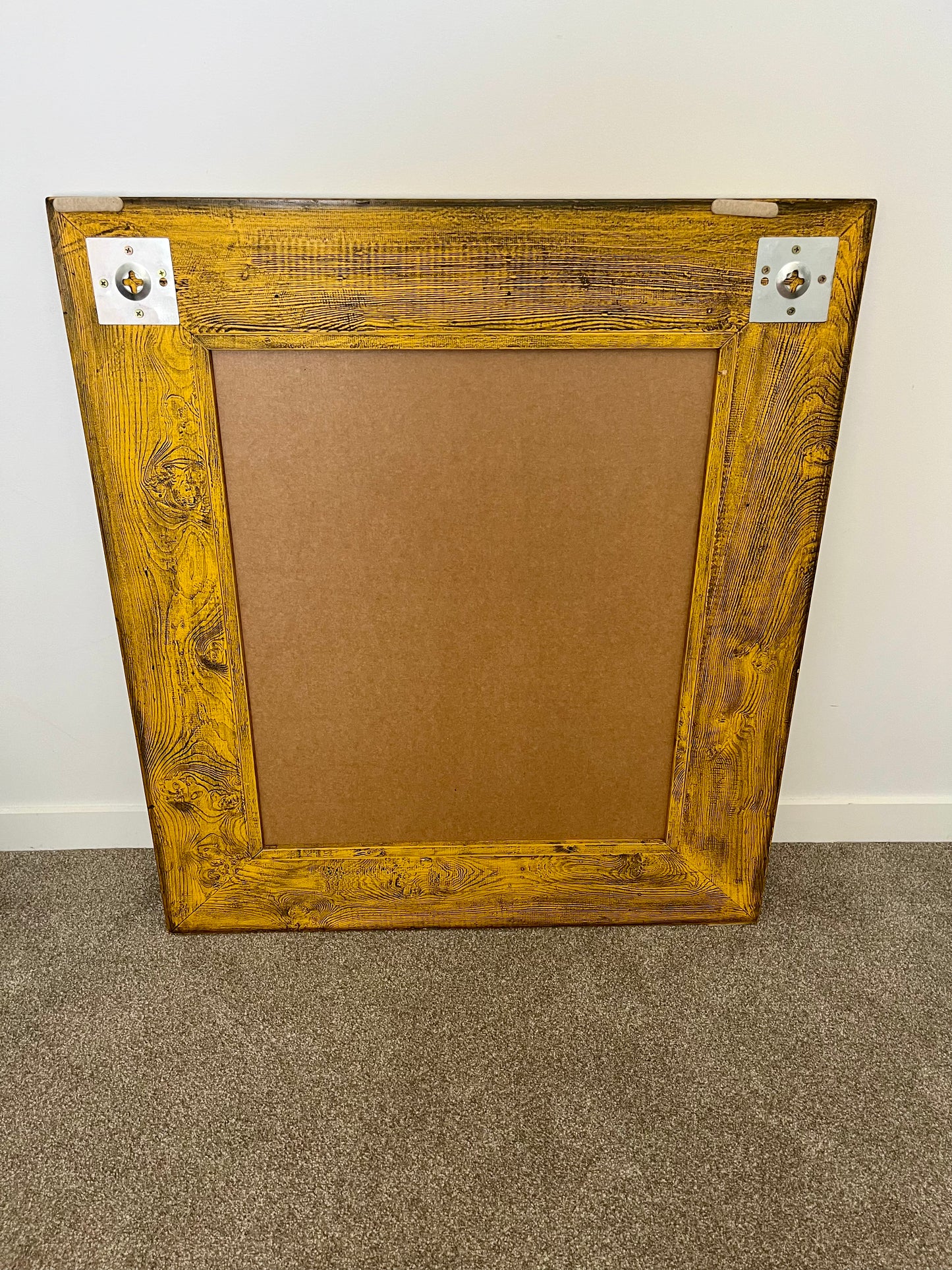 Gorgeous Yellow Rustic Wooden Mirror