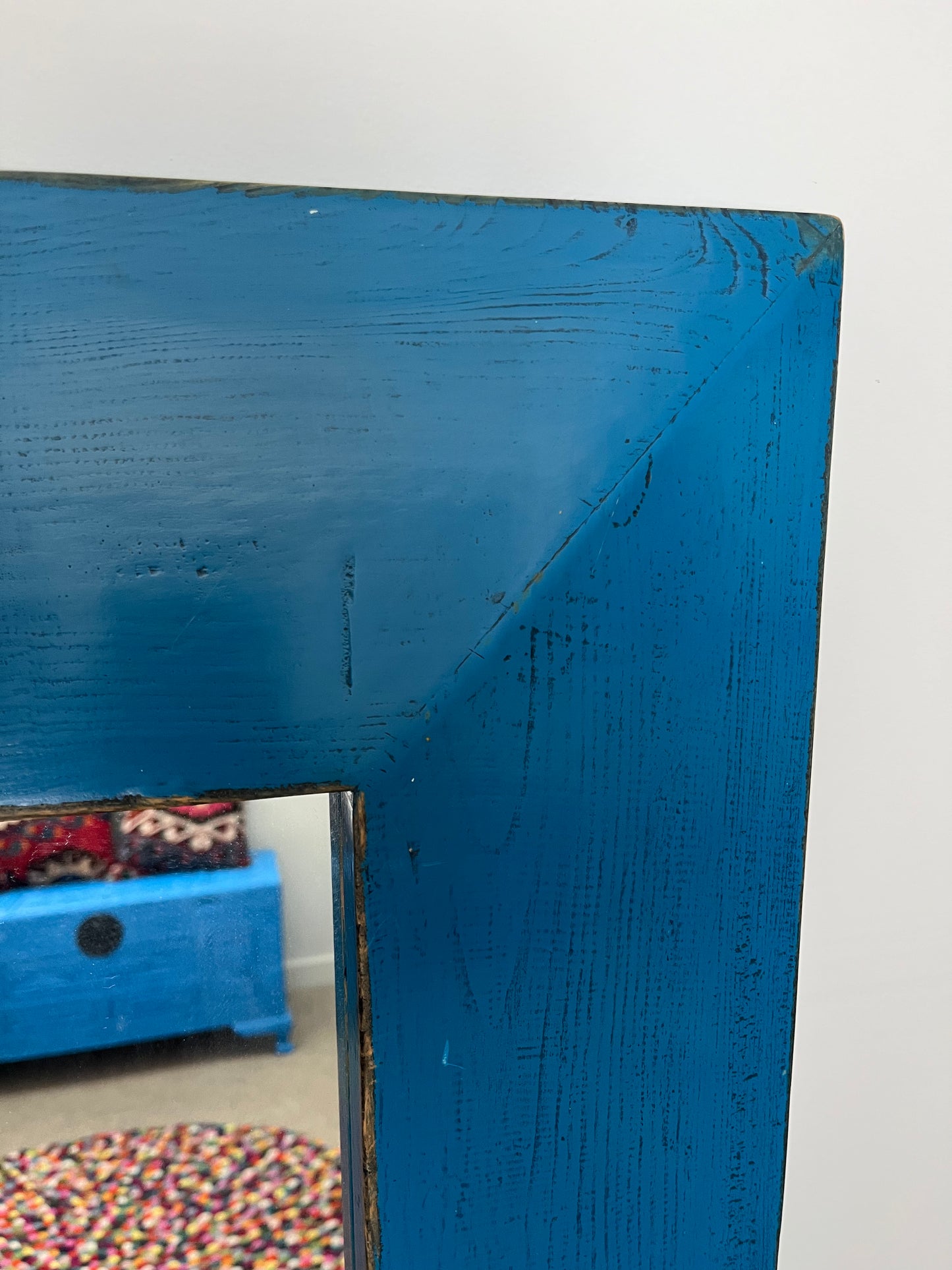 Beautiful Blue Wooden Mirror