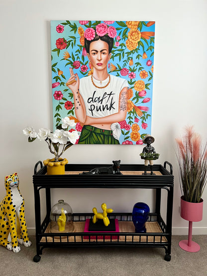 Gorgeous Rattan Bar Cart/ Display Shelf