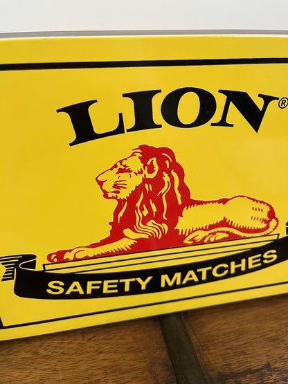 Retro Lion Safety Matches Wooden Storage Box