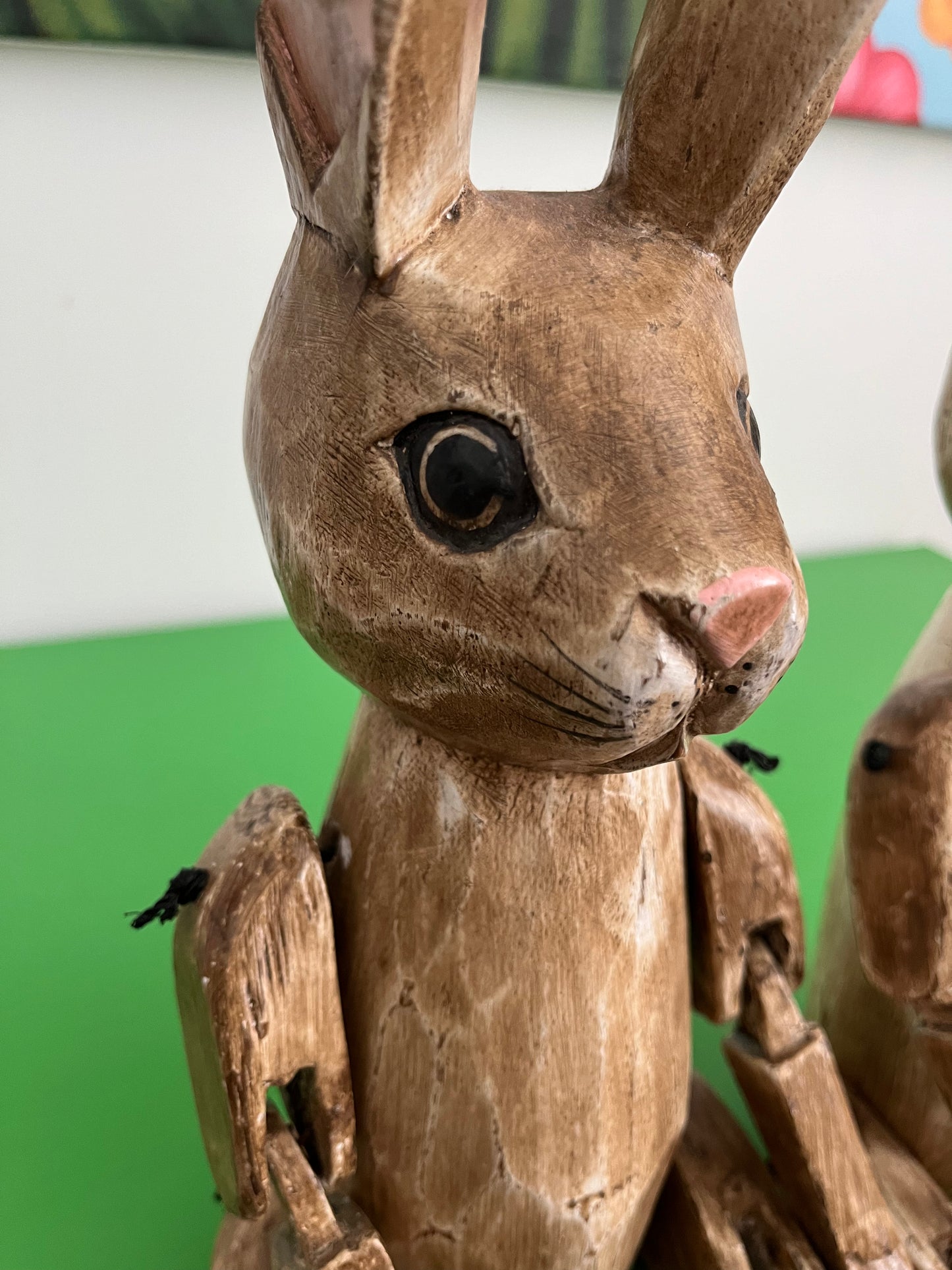 Lovely Pair of Wooden Rabbits