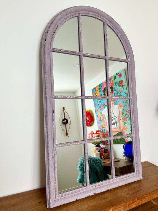 Beautiful Large Vintage Wooden Arch Mirror