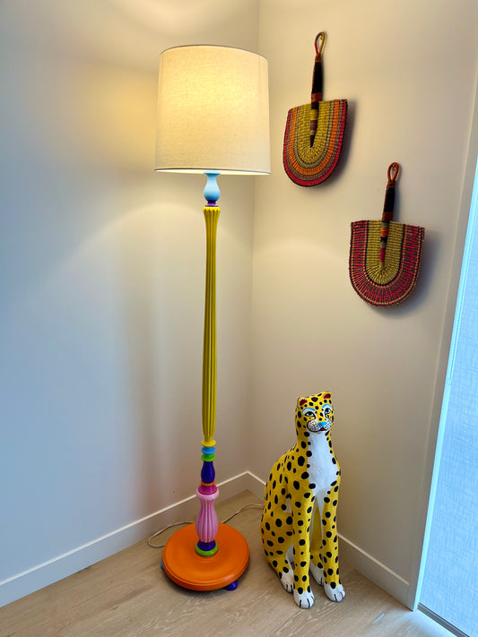 Colourful Upcycled Floor Lamp