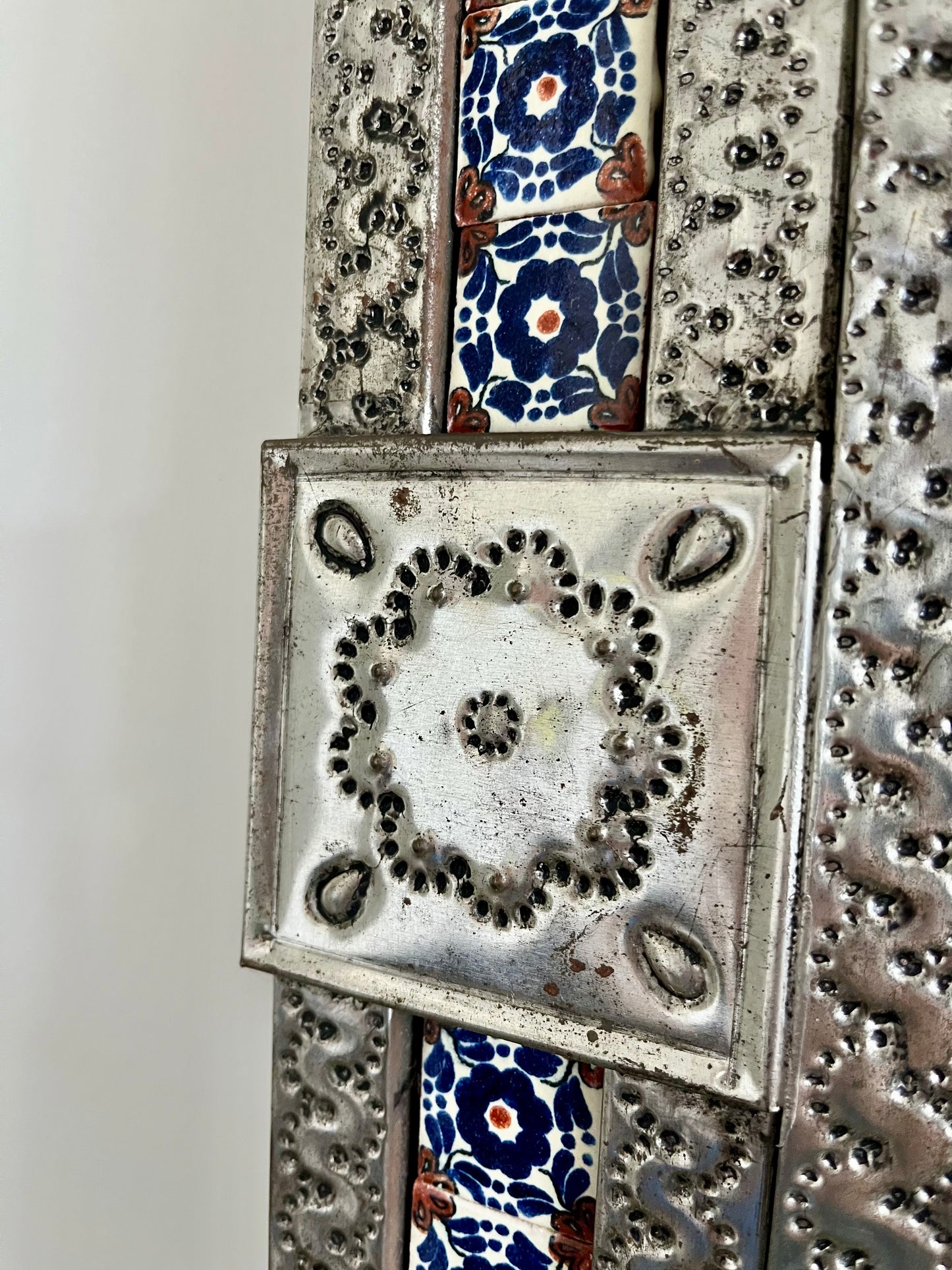 Gorgeous Mexican Tin & Tiled Mirror
