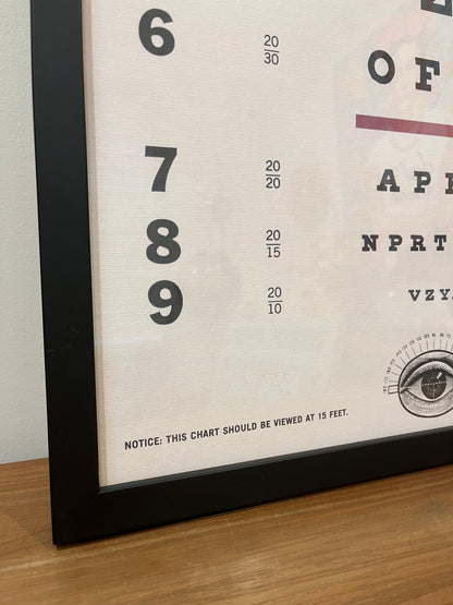 Stylish Framed Eye Chart