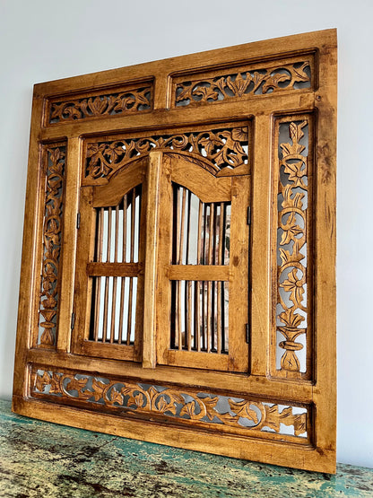 Beautiful Balinese Window Mirror