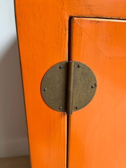 Beautiful Orange Oriental Cabinet