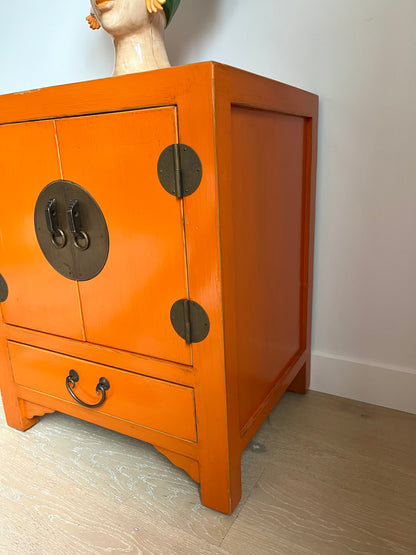 Beautiful Orange Oriental Cabinet