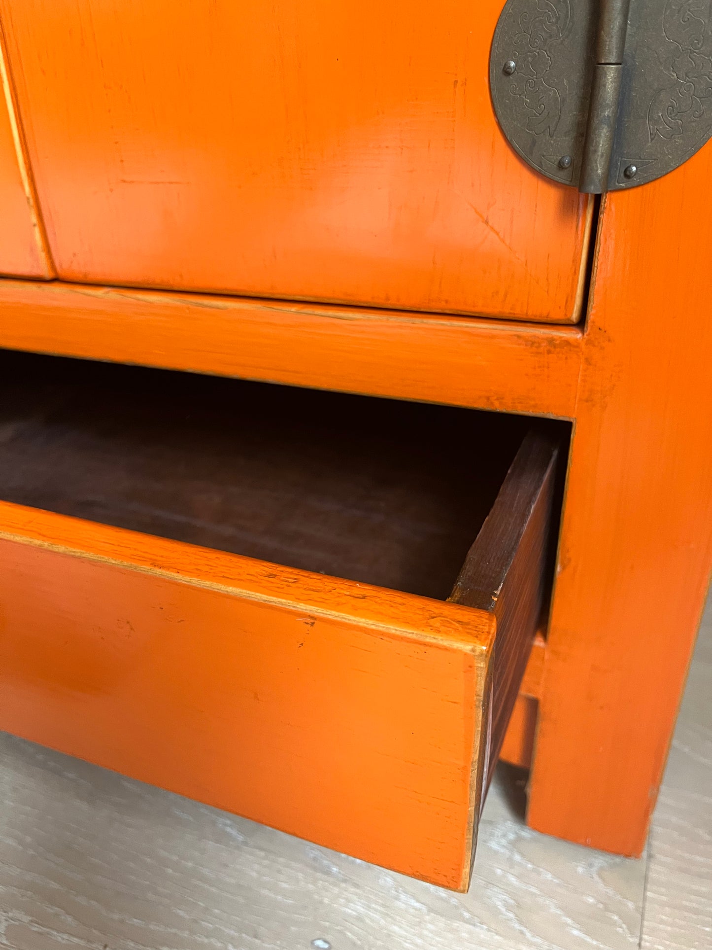 Beautiful Orange Oriental Cabinet