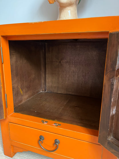 Beautiful Orange Oriental Cabinet