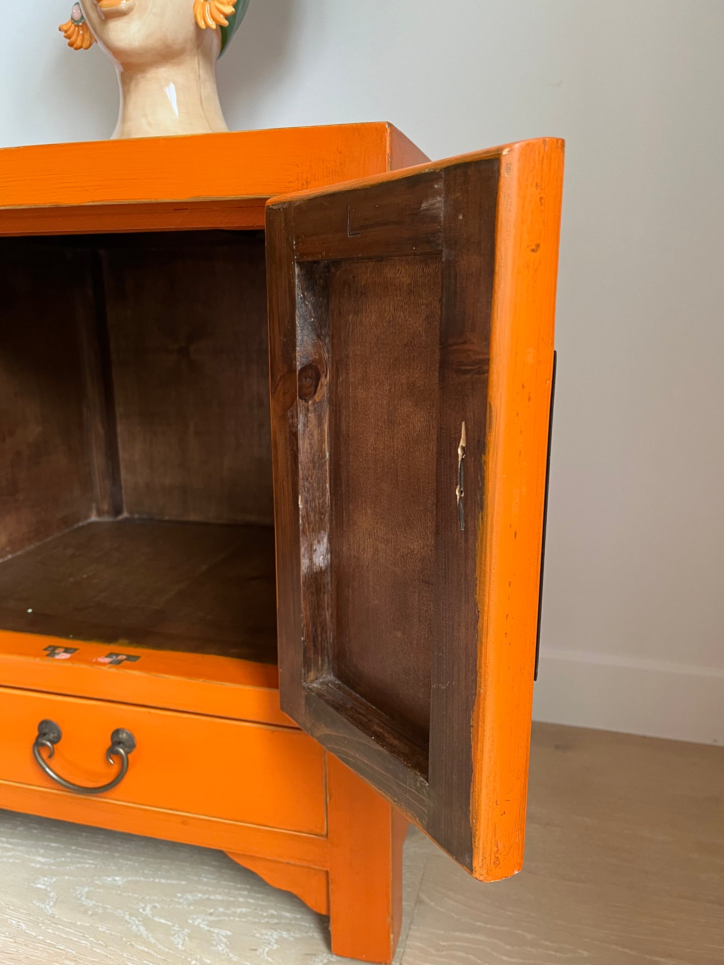 Beautiful Orange Oriental Cabinet