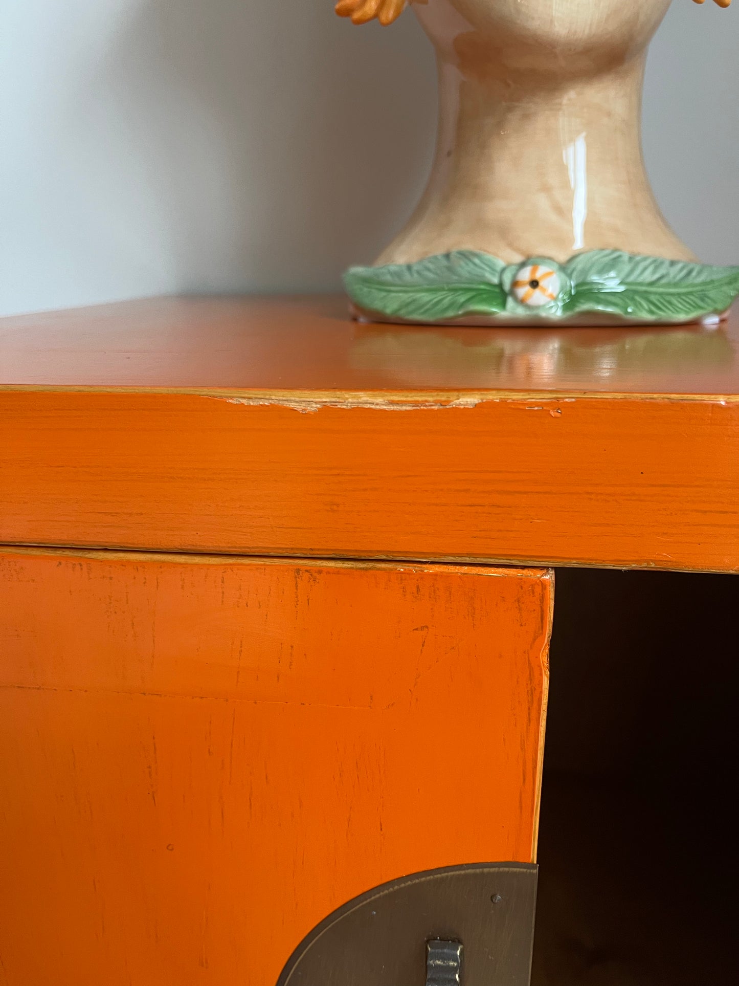 Beautiful Orange Oriental Cabinet
