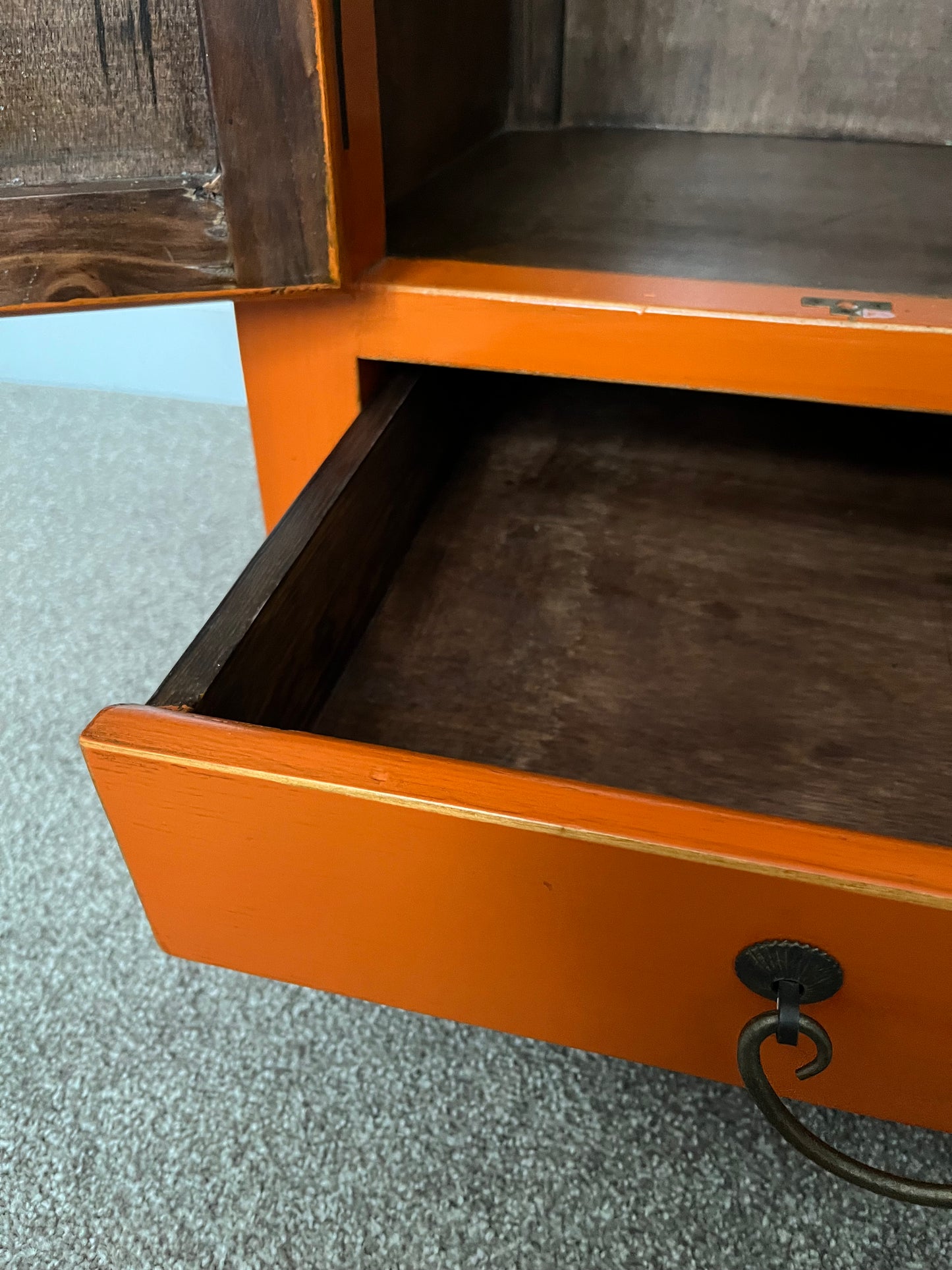 Beautiful Orange Oriental Cabinet