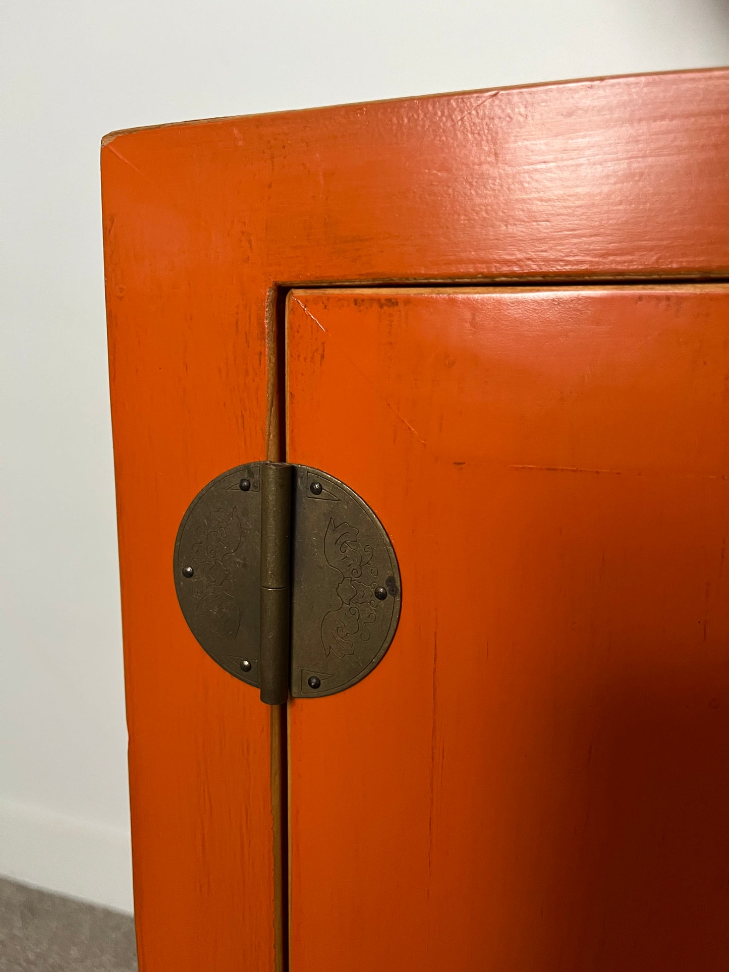 Beautiful Orange Oriental Cabinet