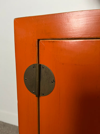 Beautiful Orange Oriental Cabinet