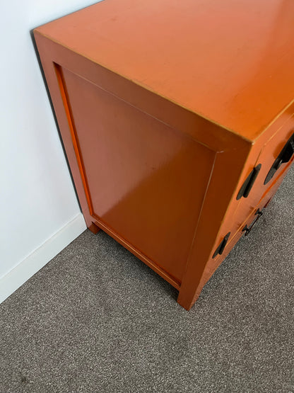 Beautiful Orange Oriental Cabinet