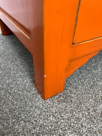 Beautiful Orange Oriental Cabinet