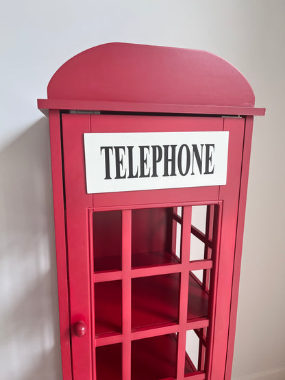Retro Wooden Telephone Booth Cabinet