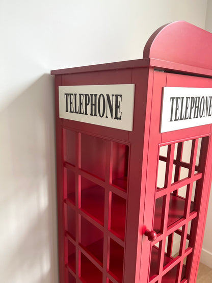 Retro Wooden Telephone Booth Cabinet